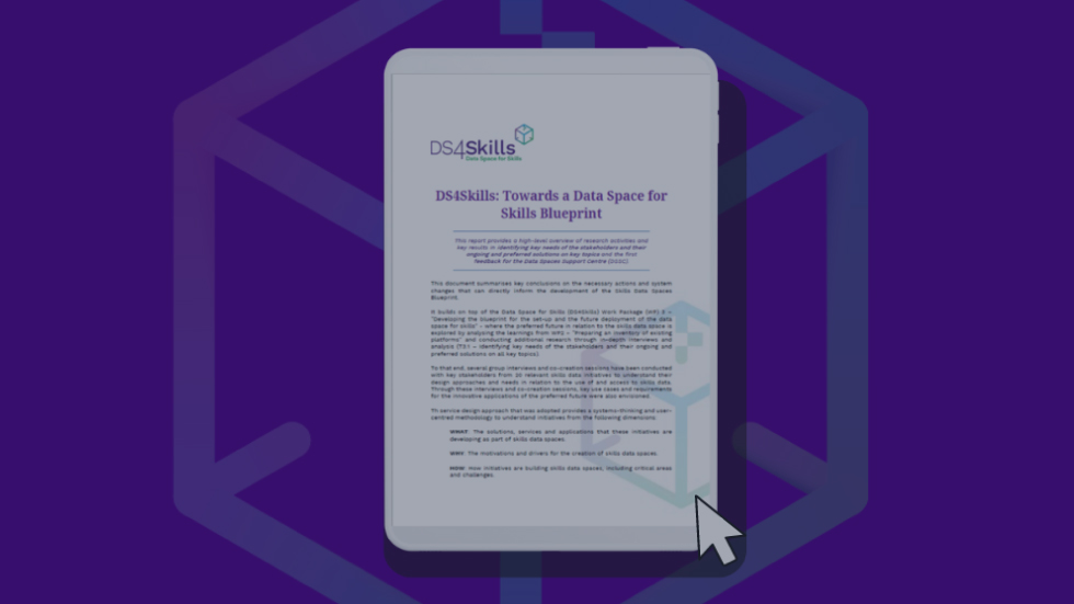 Découvrez le nouveau « Policy Brief » DS4Skills utilisé pour la mise en œuvre du projet d’espace de données sur les compétences